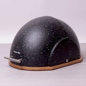 Хлібниця Kamille Чорний 38.5см з пластика з бамбуковою основою KM-1106CH Хлібниця Kamille Чорний 38.5см з пластика з бамбуковою основою KM-1106CH