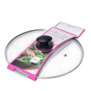 Кришка скляна Kamille 28см з металевим обідком KM-0648L Кришка скляна Kamille 28см з металевим обідком KM-0648L