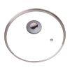 Кришка скляна Kamille 22см з металевим обідком KM-0823GR