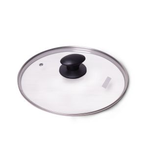 Кришка скляна Kamille 26см з металевим обідком KM-0646L Кришка скляна Kamille 26см з металевим обідком KM-0646L