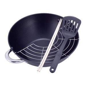 Казан чавунний для плову Kamille Wok з антипригарним покриттям для індукції і газу 5,6 L KM-4807MR