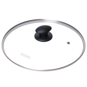 Кришка скляна Kamille 30см з металевим обідком KM-0650L Кришка скляна Kamille 30см з металевим обідком KM-0650L