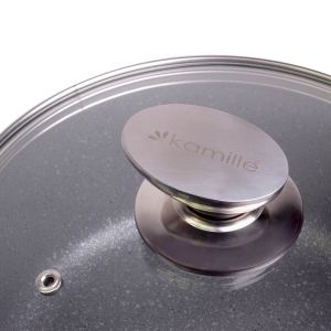 Каструля з кришкою Kamille 2.3л з литого алюмінію з антипригарним покриттям і для індукції і газу KM-4424