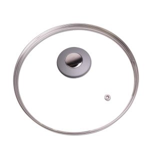 Кришка скляна Kamille 20см з металевим обідком KM-0822GR