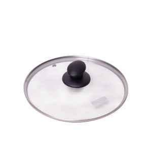 Кришка скляна Kamille 24см з металевим обідком KM-0644L