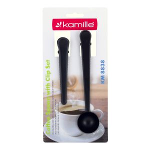 Ложка мірна для кави Kamille з затискачем + затиск 2 пр. (Чорний) KM-8838 Ложка мірна для кави Kamille з затискачем + затиск 2 пр. (Чорний) KM-8838