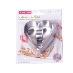 Форма Kamille для викладки / вирубки "Серце" 8х8х4.5см з кришкою KM-7772
