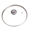Кришка скляна Kamille 24см з металевим обідком KM-0824GR