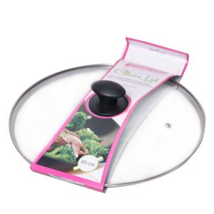 Кришка скляна Kamille 30см з металевим обідком KM-0650L Кришка скляна Kamille 30см з металевим обідком KM-0650L
