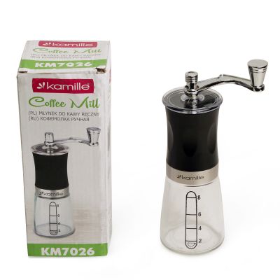 Кофемолка ручна Kamille 6.5х18.5см механічна KM-7026