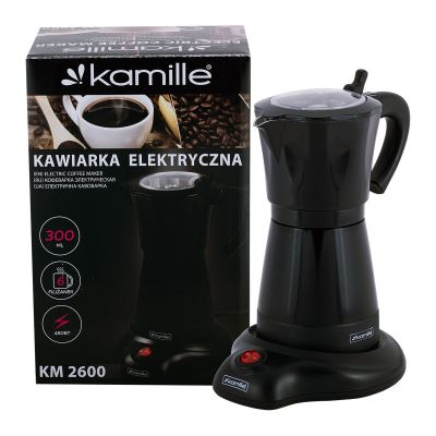 Кавоварка електрична гейзерная Kamille 300мл з алюмінію KM-2600