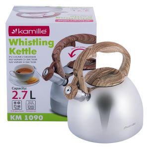 Чайник Kamille 2.7л з нержавіючої сталі зі свистком і бакелітовій ручкою KM-1090