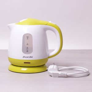 Чайник електричний Kamille 1л пластиковий (білий з салатовим) KM-1719A
