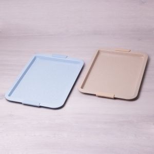 Противень для запекания Kamille 43.5*29.5см с антипригарным покрытием мрамор и силиконовыми ручками KM-6026