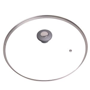 Кришка скляна Kamille 30см з металевим обідком KM-0827GR