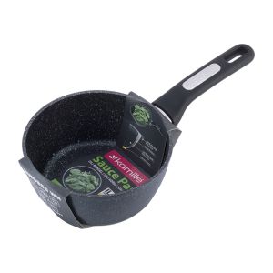 Ковш без кришки Kamille 1,8л з алюмінію з покриттям чорний мармур для індукції і газу KM-5380MR