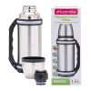 Термос Kamille 1500ml. из нержавеющей стали с ручкой и ремешком KM-2091