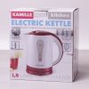 Чайник електричний Kamille 1.8л пластиковий (білий з червоним) KM-1715R
